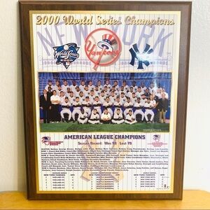 VTG YANKEES 2000 WORLD SERIES CHAMPIONS PLAQUE